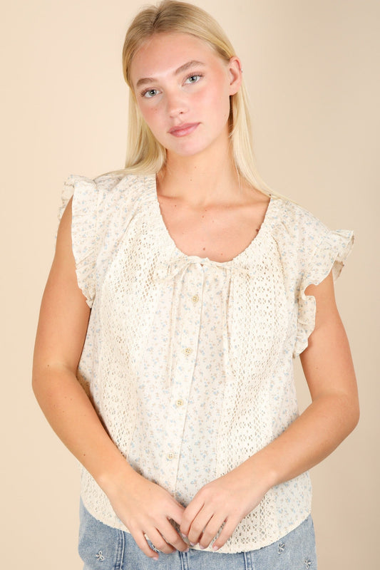 Picnic Petal Lace Detail Top