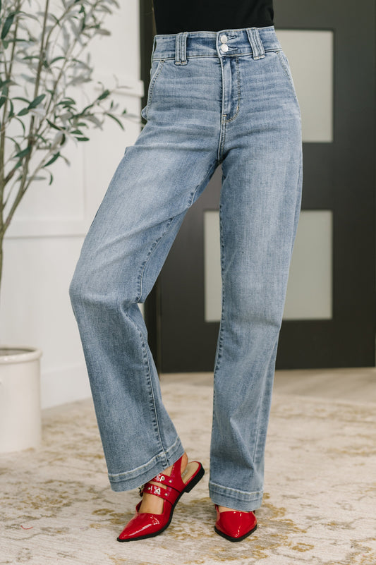 Judy Blue High Waist Trouser Wide Leg Jeans