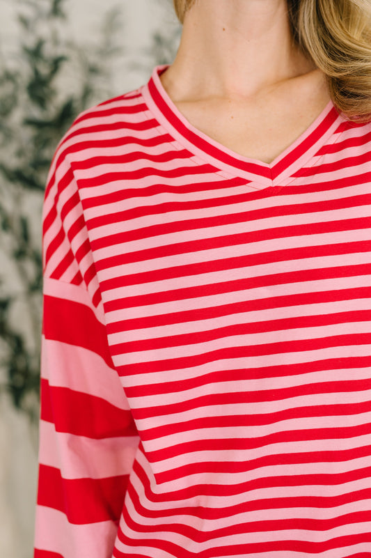 Rhythm & Rows V-Neck Drop Shoulder Pullover