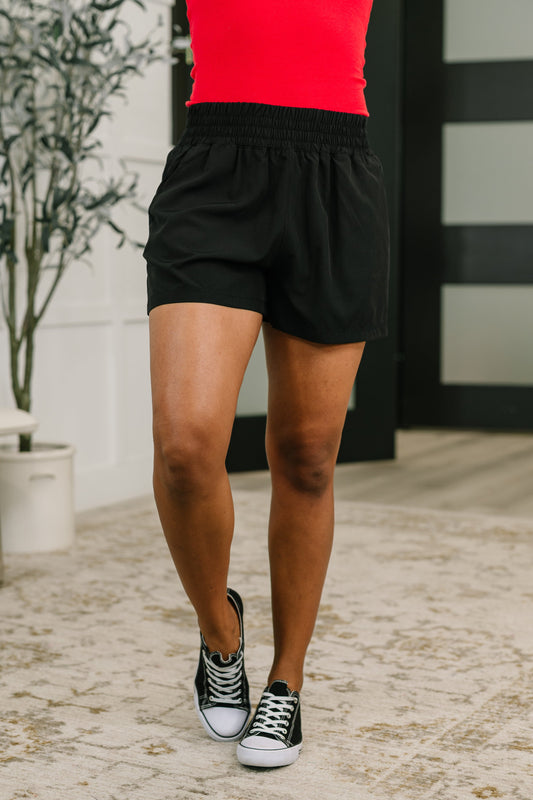 Rile Me Up High Waisted Shorts in Black