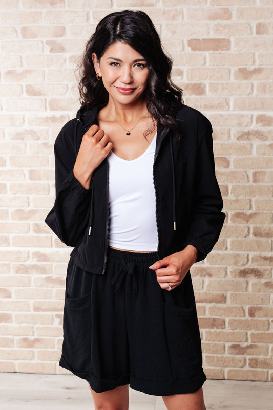 Sky of Only Clouds Zip Up Hoodie in Black