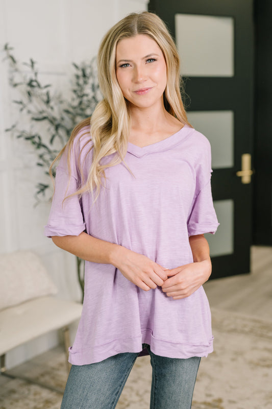 Thanks To You Relaxed Tee in Lilac