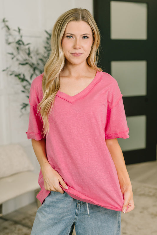 Thanks To You Relaxed Tee in Pink