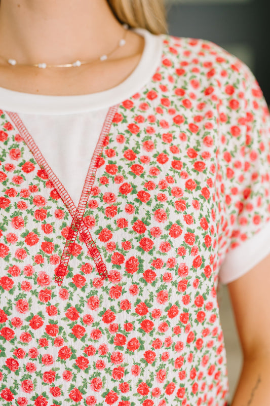 Vivid Memories Relaxed Top in Tomato Red