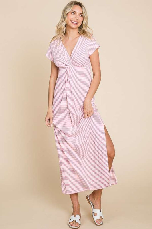 Striped Twisted Detail Dress