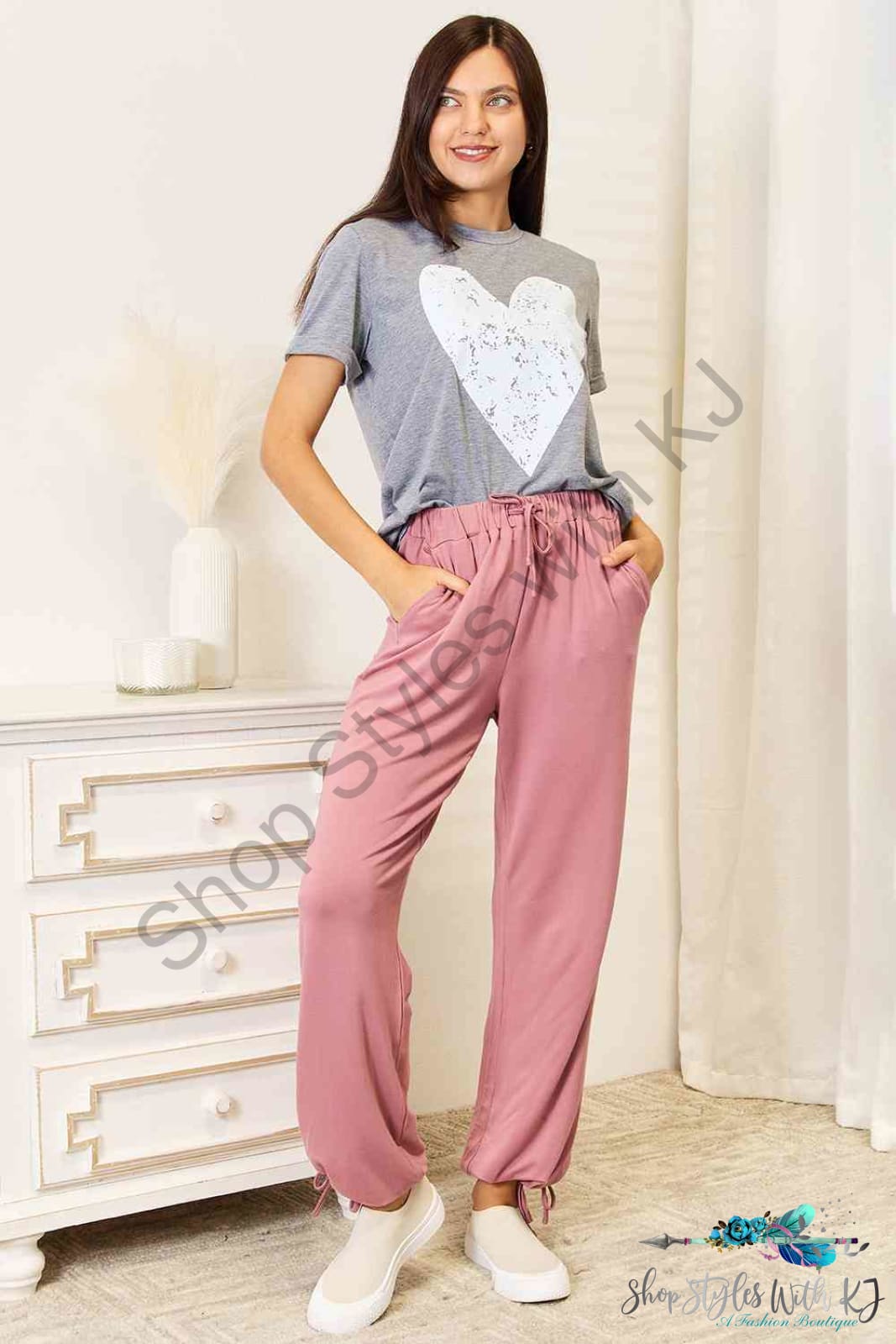 Simply Love Heart Graphic Cuffed Short Sleeve T-Shirt