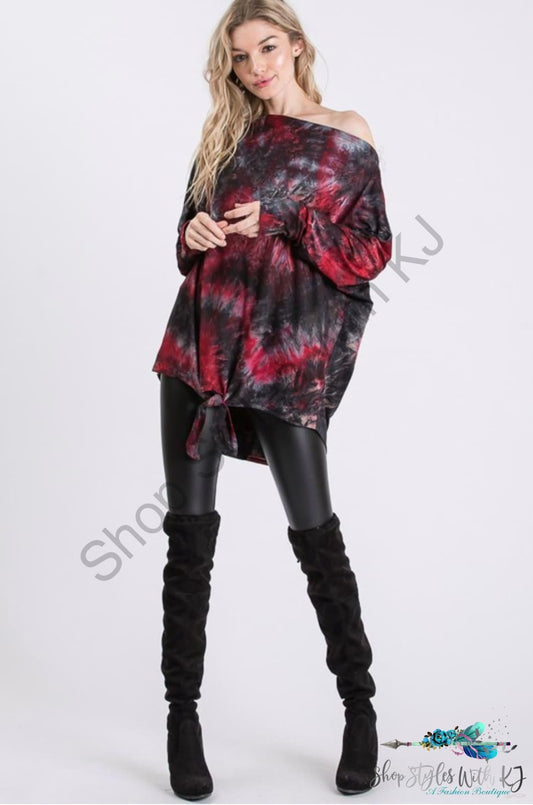 Smokin Hot Long Sleeve Tie Front Top - Size Small