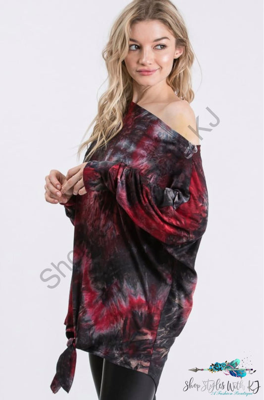 Smokin Hot Long Sleeve Tie Front Top - Size Small