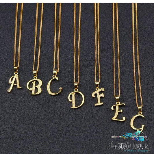 Initial Alphabet Necklace 18K Gold Plated A-Z Necklace
