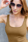 Square Neck Wide Strap Tank - 5 colors