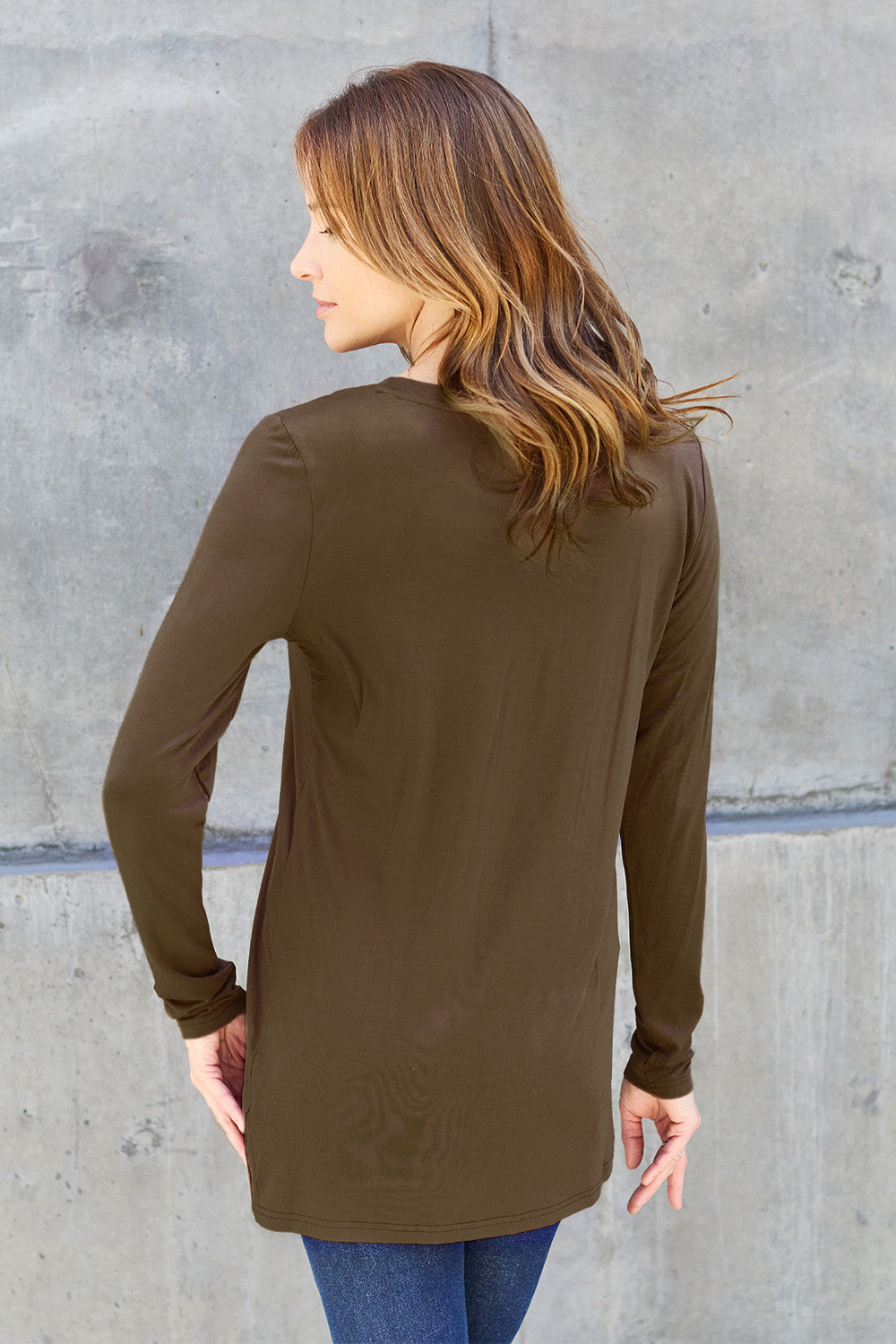 Round Neck Long Sleeve Top - 5 Colors