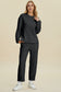 Texture Round Neck Long Sleeve Top and Pants Set - 3 Colors