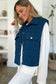 Pocketed Texture Snap Down Vest Coat - 2 Colors
