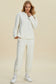Texture Round Neck Long Sleeve Top and Pants Set - 3 Colors