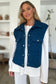 Pocketed Texture Snap Down Vest Coat - 2 Colors