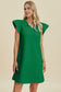 Ruffled V-Neck Cap Sleeve Dress - 5 Colors
