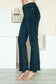 Judy Blue Button Fly Hem Destroy High Rise Straight Jeans