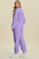Texture Round Neck Long Sleeve Top and Pants Set - 3 Colors
