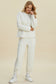 Texture Round Neck Long Sleeve Top and Pants Set - 3 Colors