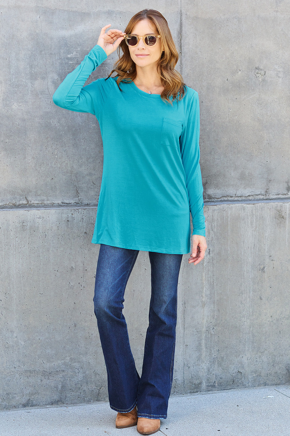Round Neck Long Sleeve Top - 5 Colors