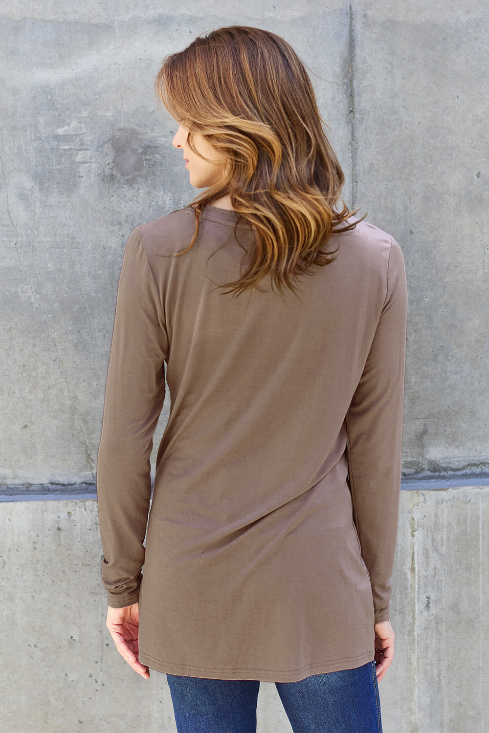 Round Neck Long Sleeve Top - 5 Colors