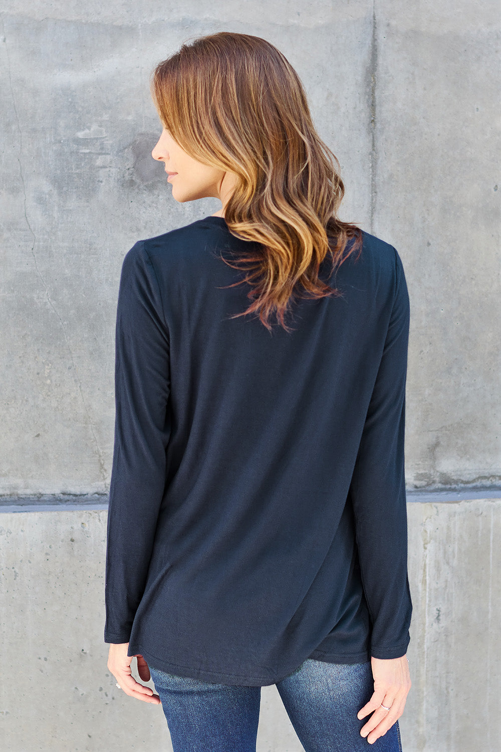 V-Neck Long Sleeve Top - 5 Colors