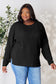 Ribbed Round Neck Slit Knit Top - 5 Colors