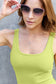 Square Neck Wide Strap Tank - 5 colors