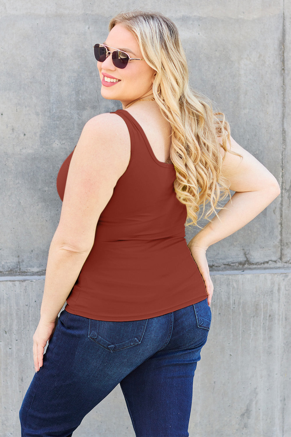 Square Neck Wide Strap Tank - 5 colors
