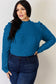 Ribbed Mock Neck Puff Sleeve T-Shirt - 5 Colors