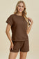 Texture Short Sleeve Top and Shorts Set - 5 Colors