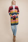 Rainbow Striped Open Front Cardigan