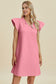 Ruffled V-Neck Cap Sleeve Dress - 5 Colors