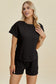 Texture Short Sleeve Top and Shorts Set - 5 Colors