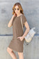Round Neck Short Sleeve Dress with Pockets - 5 colors