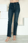 Judy Blue Button Fly Hem Destroy High Rise Straight Jeans