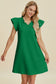 Ruffled V-Neck Cap Sleeve Dress - 5 Colors