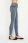 Judy Blue Tummy Control High Rise Vintage Wash Hem Destroy Skinny Jeans