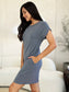 Round Neck Short Sleeve Dress with Pockets - 5 colors