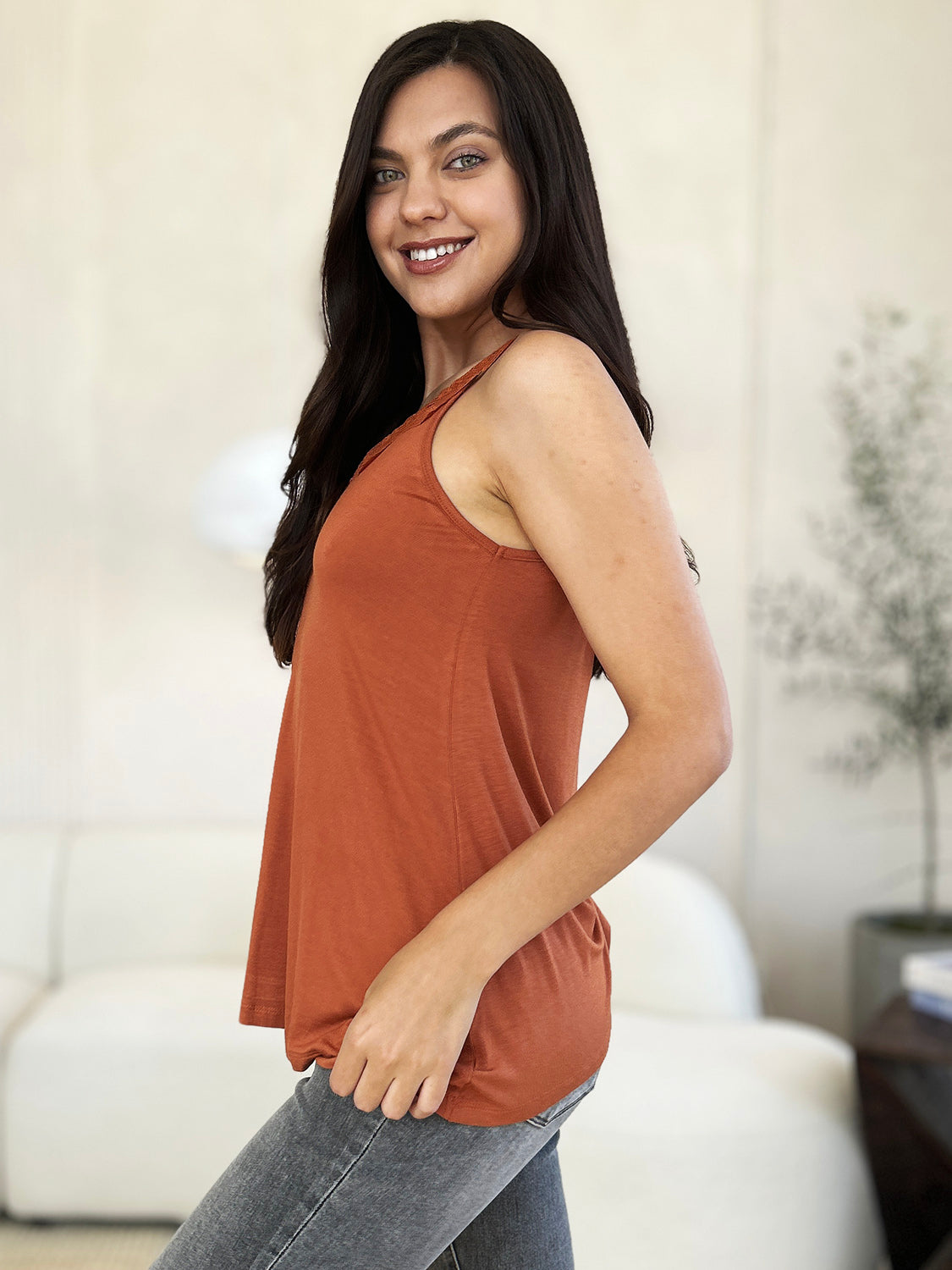 Lace Detail V-Neck Cutout Cami - 5 colors