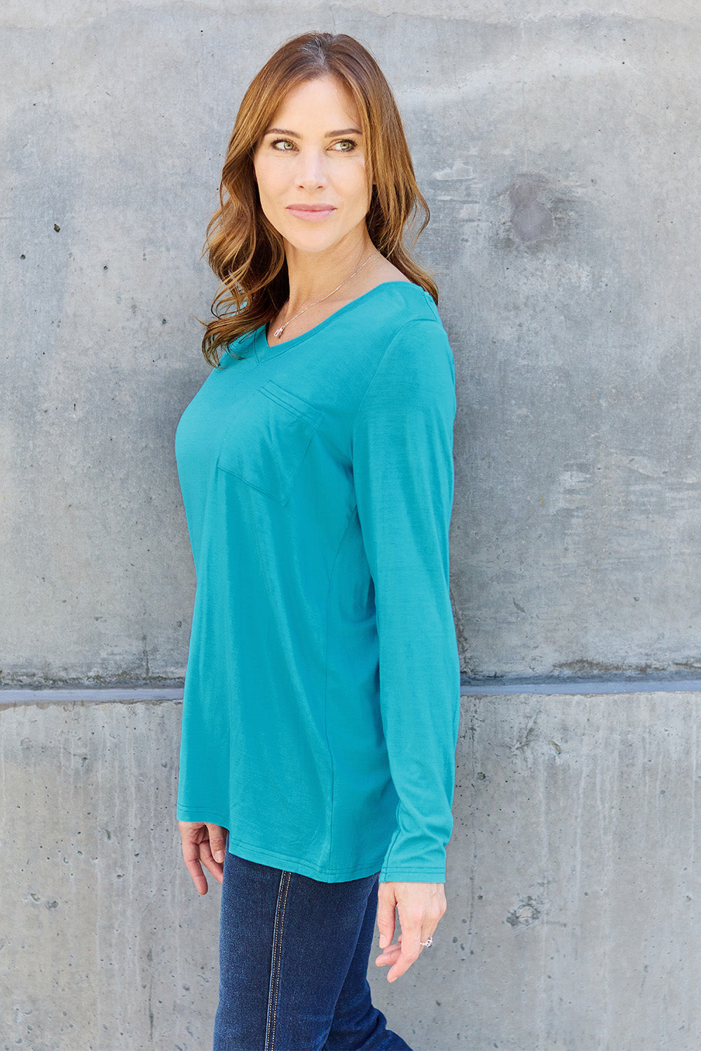 V-Neck Long Sleeve Top - 5 Colors