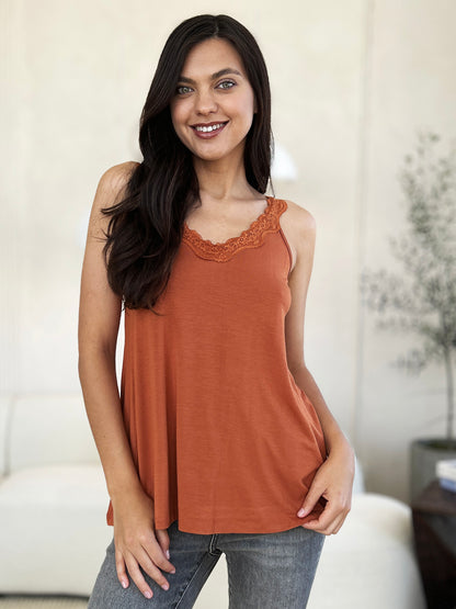 Lace Detail V-Neck Cutout Cami - 5 colors