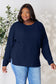 Ribbed Round Neck Slit Knit Top - 5 Colors