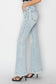 Risen High Rise Front Patch Pocket Flare Jeans