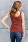 Square Neck Wide Strap Tank - 5 colors