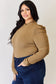 Ribbed Mock Neck Puff Sleeve T-Shirt - 5 Colors