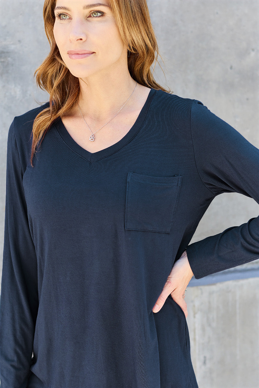 V-Neck Long Sleeve Top - 5 Colors