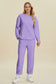 Texture Round Neck Long Sleeve Top and Pants Set - 3 Colors
