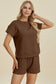 Texture Short Sleeve Top and Shorts Set - 5 Colors