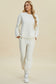 Texture Round Neck Long Sleeve Top and Pants Set - 3 Colors